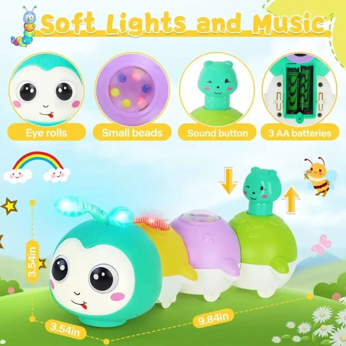 GENERICO - Juguete Sensorial Oruga Musical Movimiento