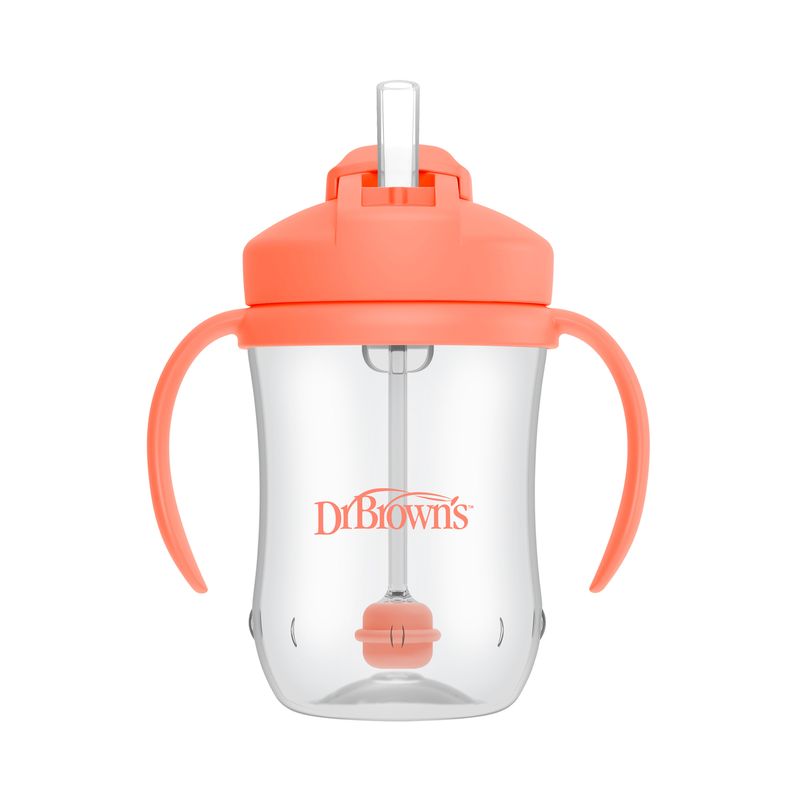 DR BROWN'S - Vaso Antiderrame Asas Y Pajita 270ml 6m+ Dr Brown´s Coral