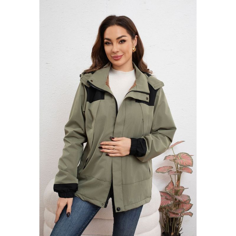 MPROPIA - Chaqueta Mujer Cortaviento Impermeable Forro Interior Piel Capucha 007