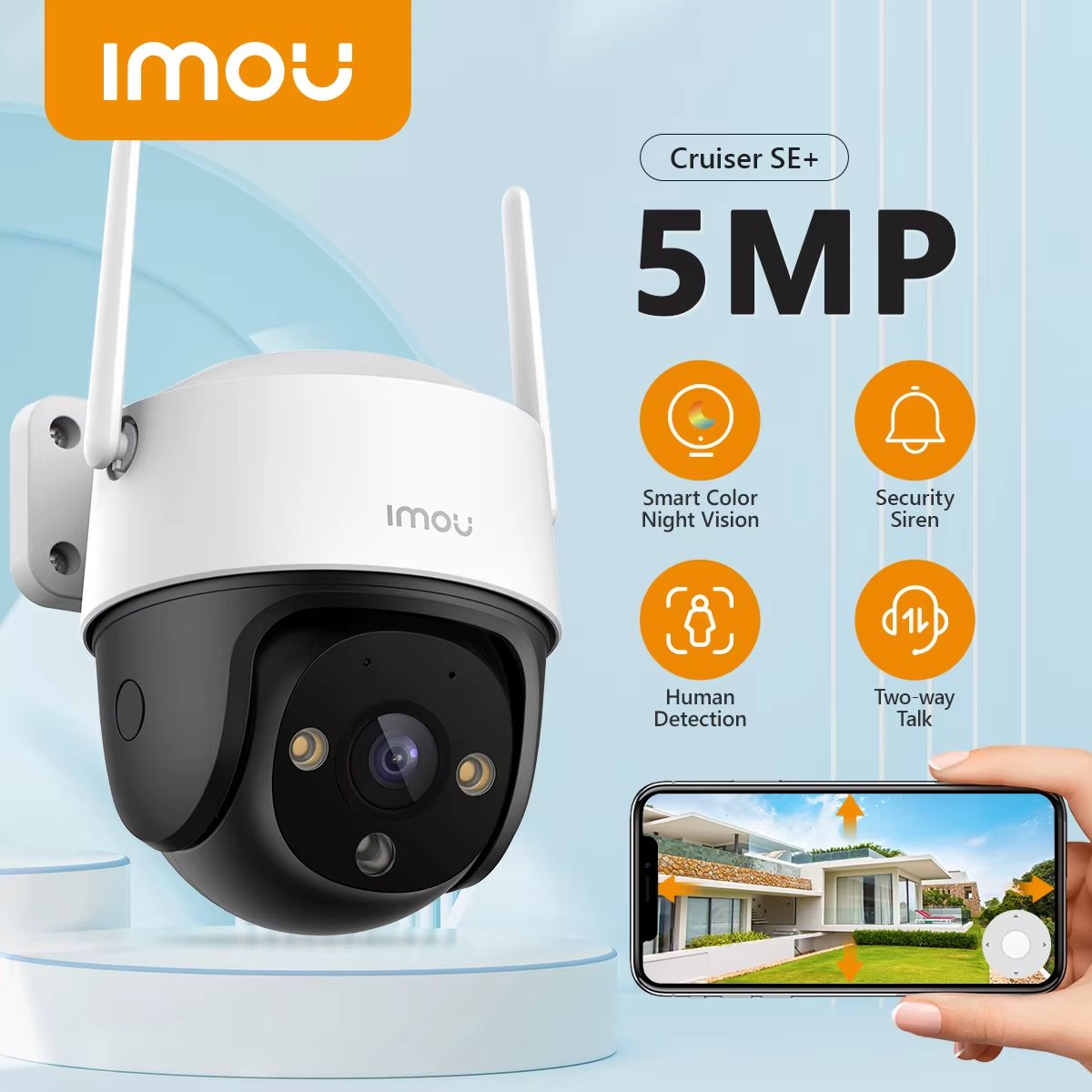 IMOU - Cámara Wifi Ip Cruiser SE+ Domo Imou 5mp Color Blanco