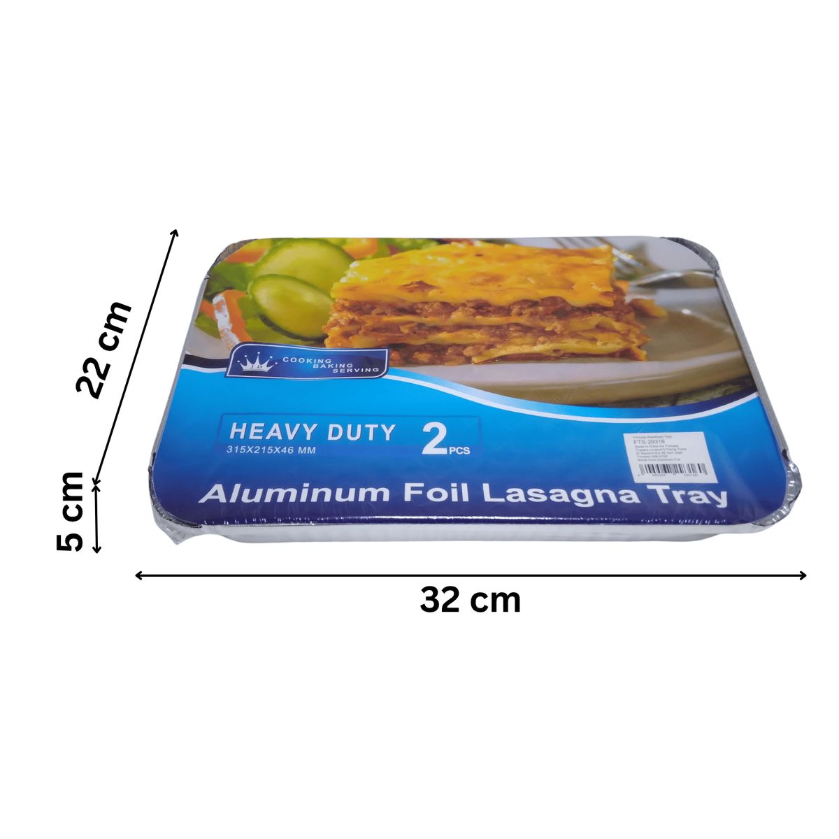 HOMESTAR - Envase Aluminio Reforzado Rectangular 2 Piezas 32x22 cm