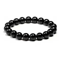 GENERICO - Pulsera Piedra Onix Genuina Elástica Unisex Proteccion