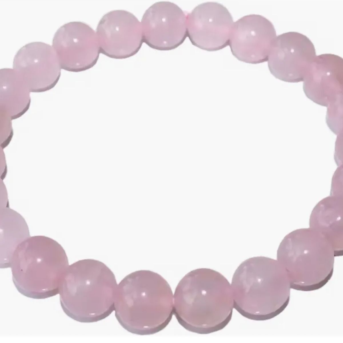 GENERICO - Pulsera Elasticada Cuarzo Rosa Genuina Piedra Del Amor Mujer