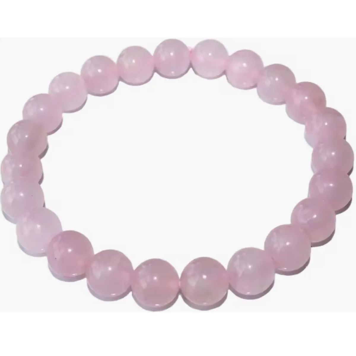 GENERICO - Pulsera Elasticada Cuarzo Rosa Genuina Piedra Del Amor Mujer