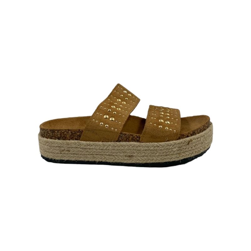 HERIEL - Sandalia Café Tachas Mujer