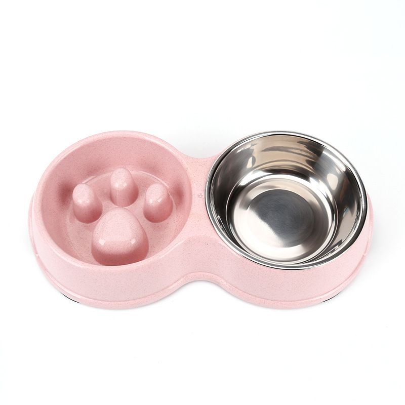 GENERICO - Plato Comida agua Mascotas Anti-ansiedad Perro Gato Rosa