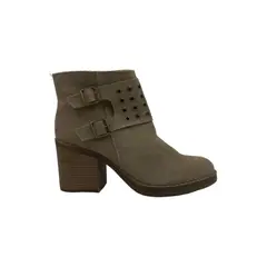 HERIEL - Botín Khaki Gamuza Tachas