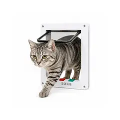 GENERICO - Puerta Para Gatos S Blanca 20x19 cm Interior Mascotas