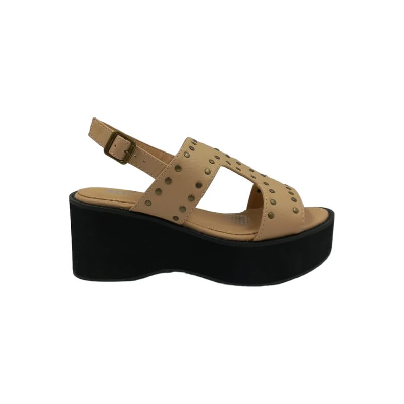 HERIEL - Sandalia Beige Plataforma Mujer