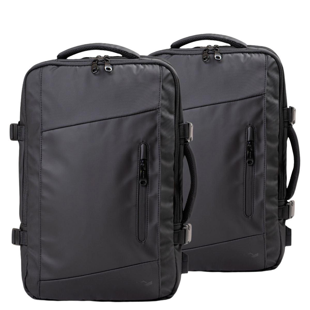 MENNT - Pack 2 Mochila Maleta Carry On 1.0 Impermeable Expansible 38L USB