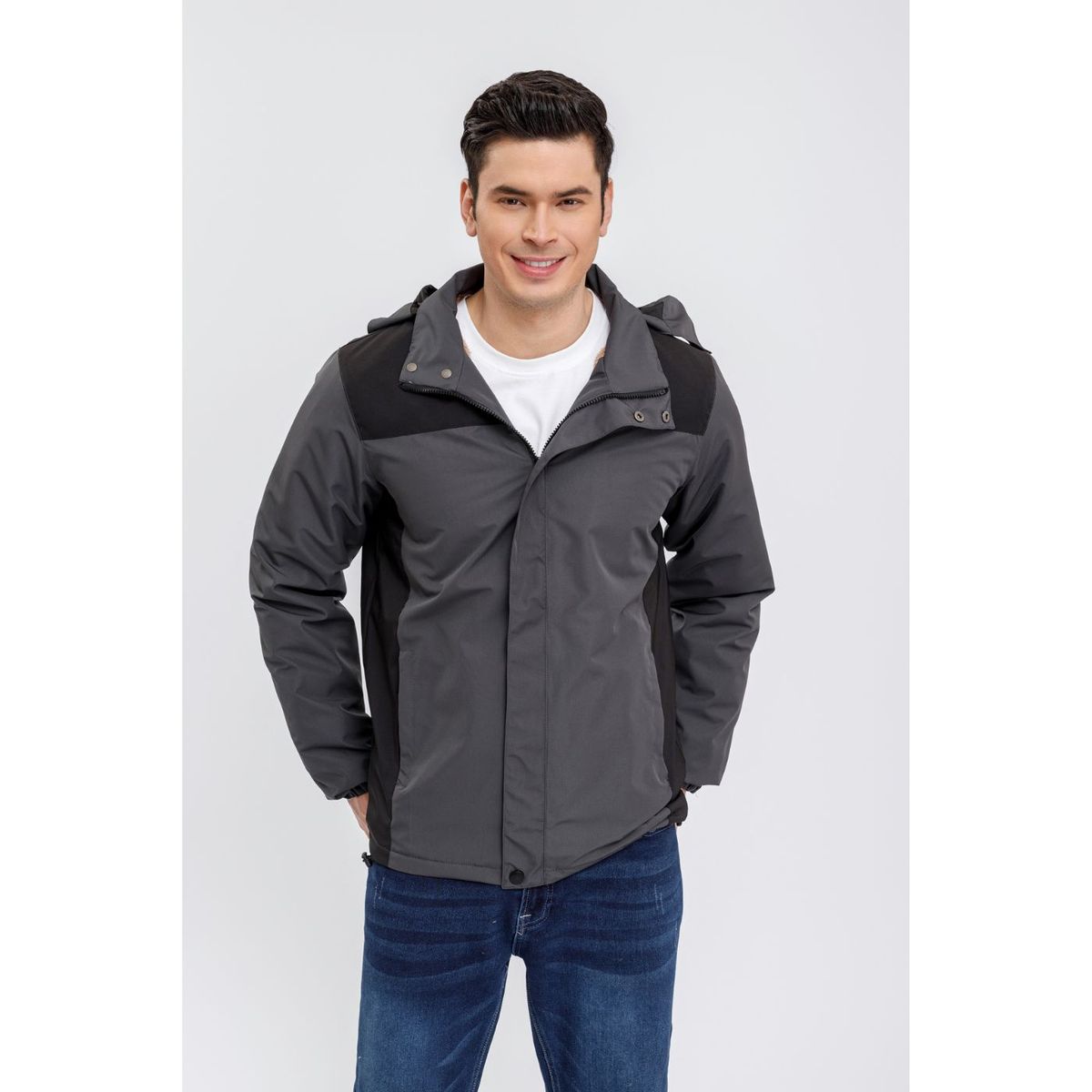 LIKE SHOP - Chaqueta Impermeable Hombre Forro Interior Piel Capucha 0002