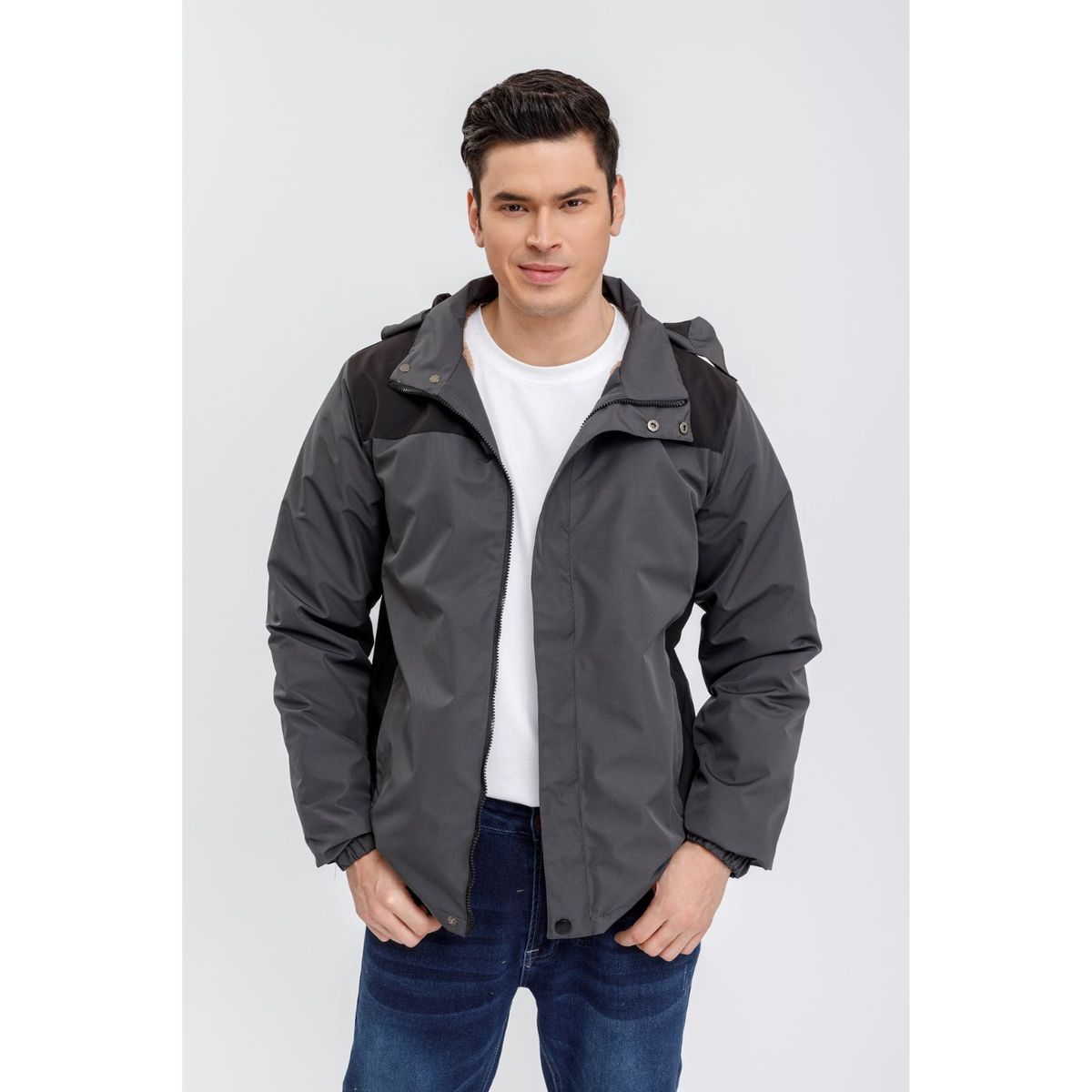 LIKE SHOP - Chaqueta Impermeable Hombre Forro Interior Piel Capucha 0002