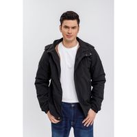 Chaqueta Impermeable Hombre Forro Interior Piel Capucha 0002