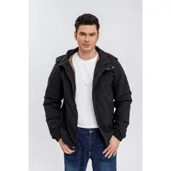 MPROPIA - Chaqueta Impermeable Hombre Forro Interior Piel Capucha 0002