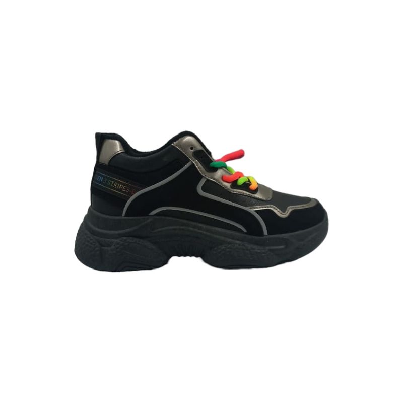 HERIEL - Zapatilla Negra Plataforma Mujer