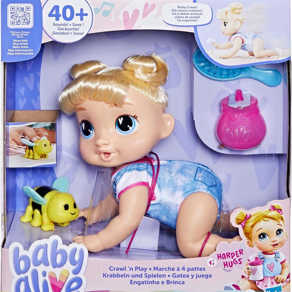 BABY ALIVE - Baby Alive MuñecaGatea Y Juega Harper Hugs
