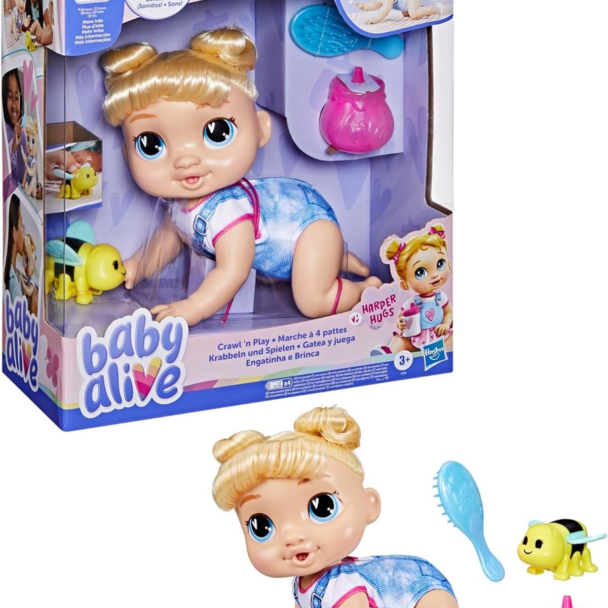 BABY ALIVE - Baby Alive MuñecaGatea Y Juega Harper Hugs