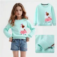 JUMP KIDS - Polerón Algodón Cuello Redondo Niña Turquesa Hámster