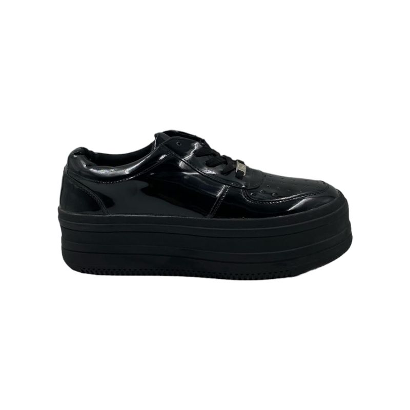 HERIEL - Zapatilla Negra Charol Plataforma
