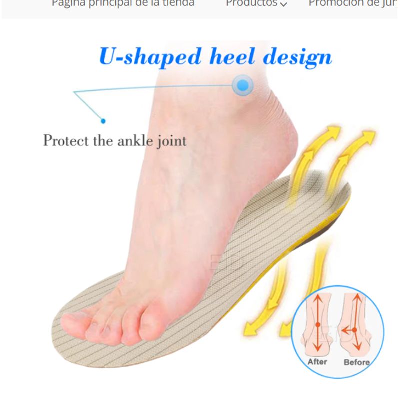 GENERICO - Plantillas Ortopédicas Premium Para Fascitis Plantar - Talla S 35-40