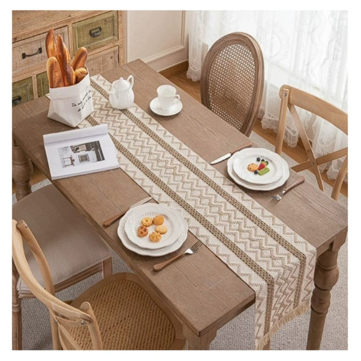 ALMA & DECO - Camino de Mesa Nature Etnic 30 cm. X 180 cm.