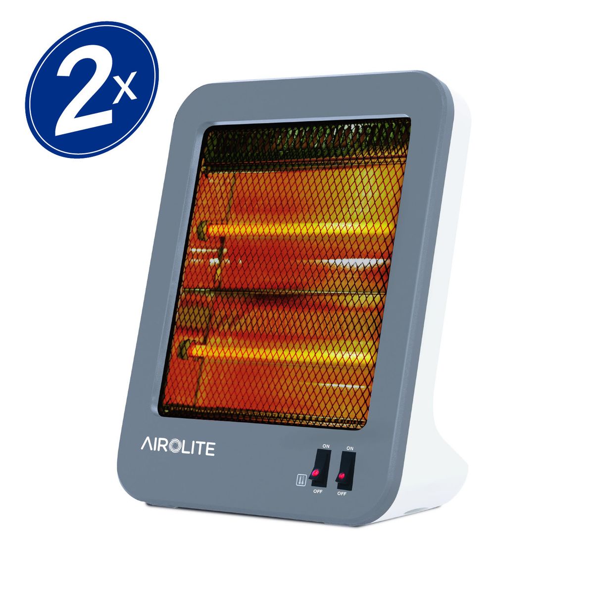 AIROLITE - PACK X2 CALEFACTOR CUARZO VERTICAL 800W HQ80