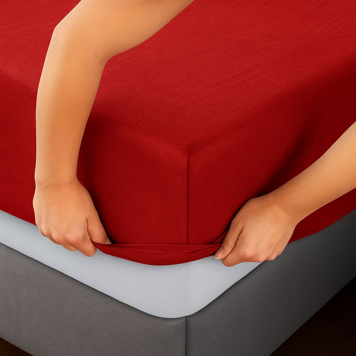 ALTERNATIVE - Juego De Sábanas 800 Hilos 15 Plazas Rojo Brillante