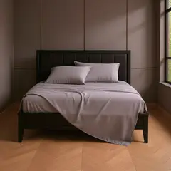 ALTERNATIVE - Juego De Sábanas 800 Hilos 20 Plazas Gris Liso Elegante