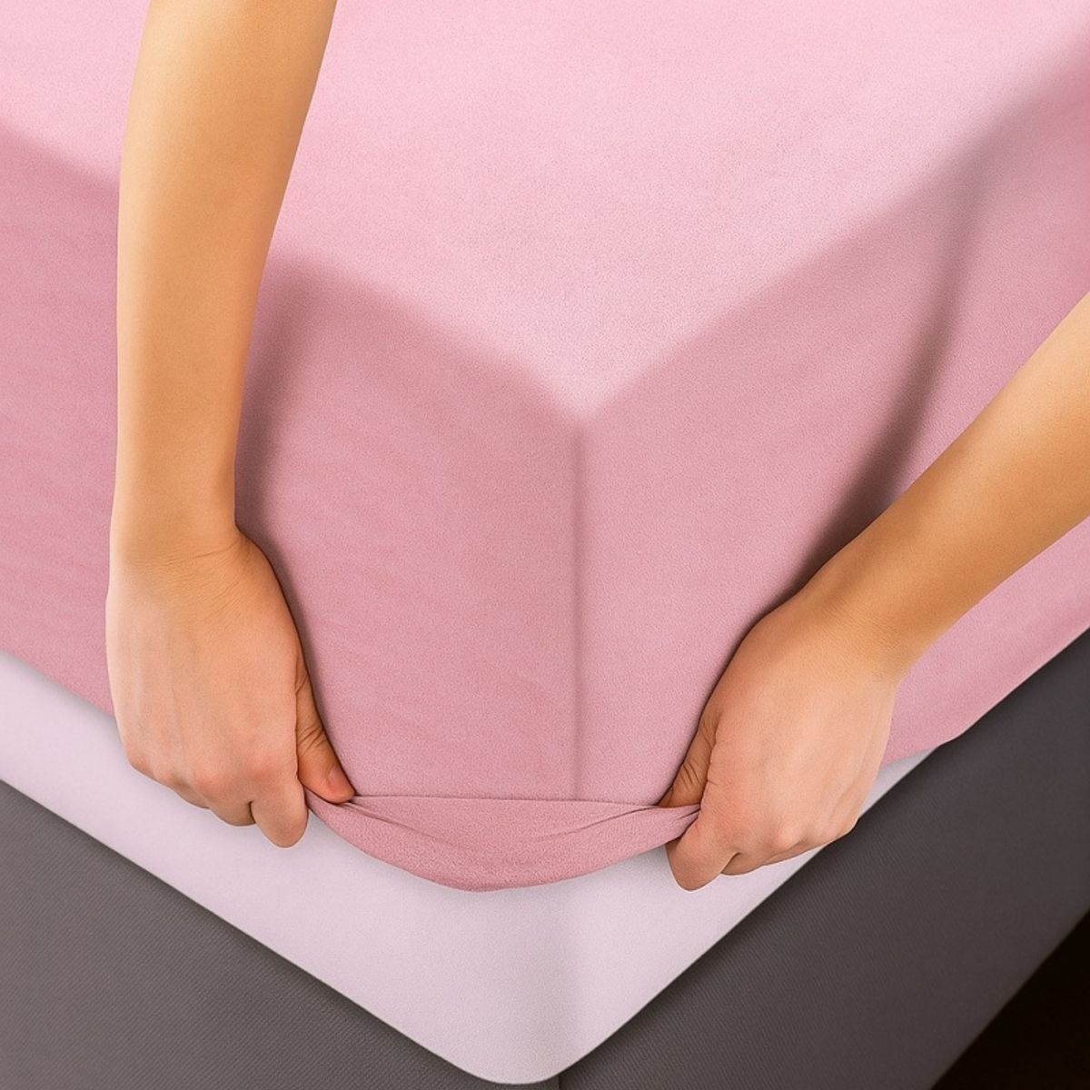 ALTERNATIVE - Juego De Sábanas 800 Hilos 20 Plazas Rosa Liso Delicado