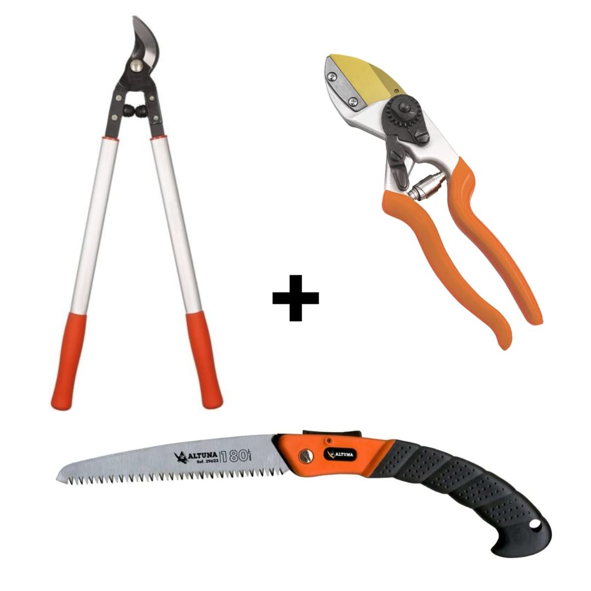 ALTUNA - PACK DE PODA  ALTUNA TIJERON 75CM+SERRUCHO PLEGABLE+TIJERA CORTE YUNQUE