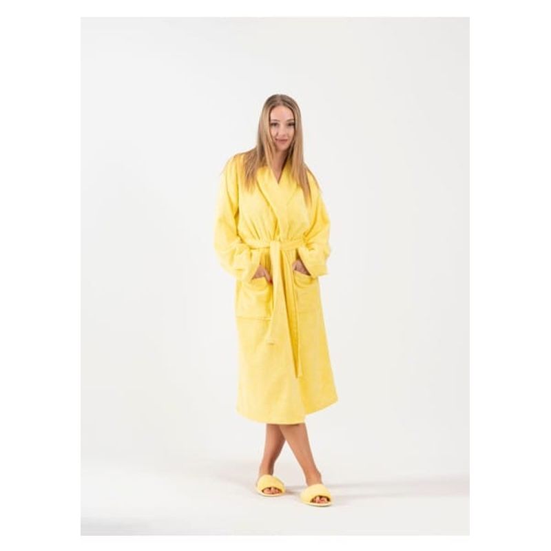 MROTTO - Bata de Baño Lujo Amarillo Unisex Adulto