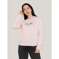TOMMY HILFIGER - Sweater Script Graphic Logo Rosado