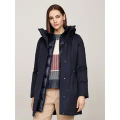 TOMMY HILFIGER - Parka Acolchada Con Gorro Azul