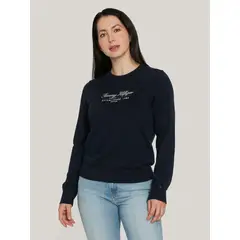 TOMMY HILFIGER - Sweater Script Graphic Logo Azul