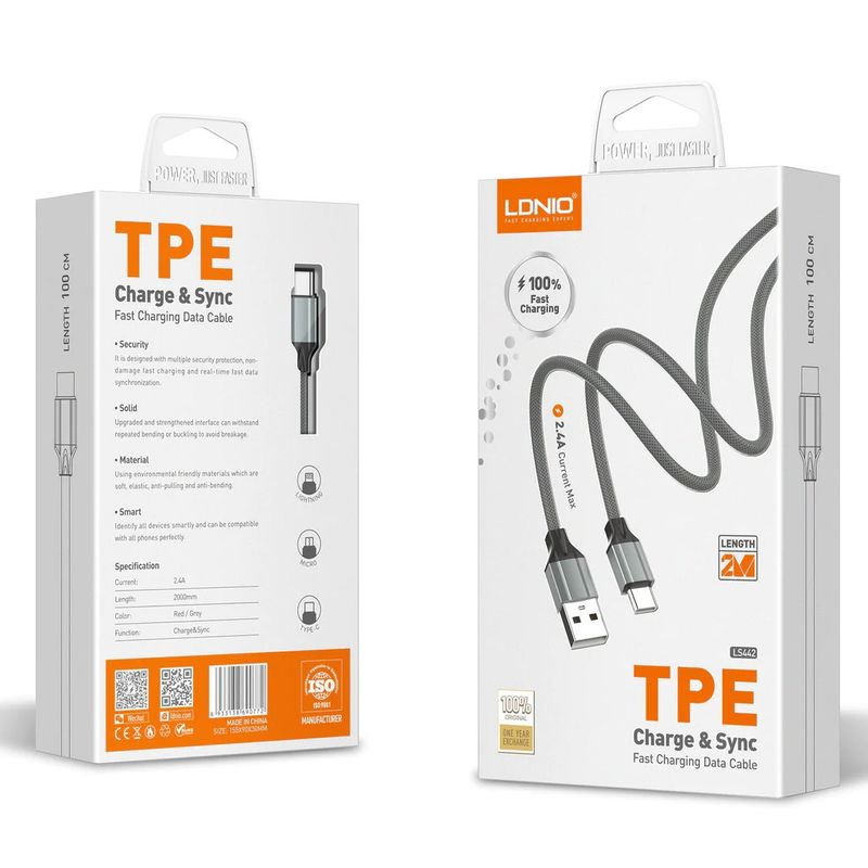LDNIO - Cable USB C 2m LDNIO LS442