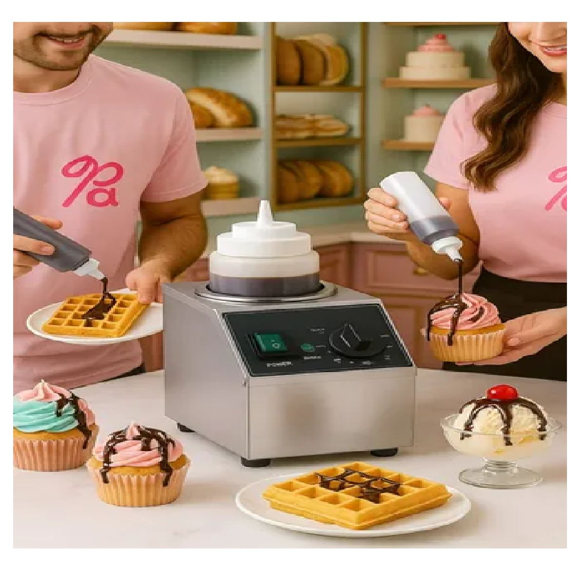 PASTELERIUSCL - Botella Dispensador Calentador De Botellas De Salsas 22oz Maquina De Salsas Dispensador Eléctrico