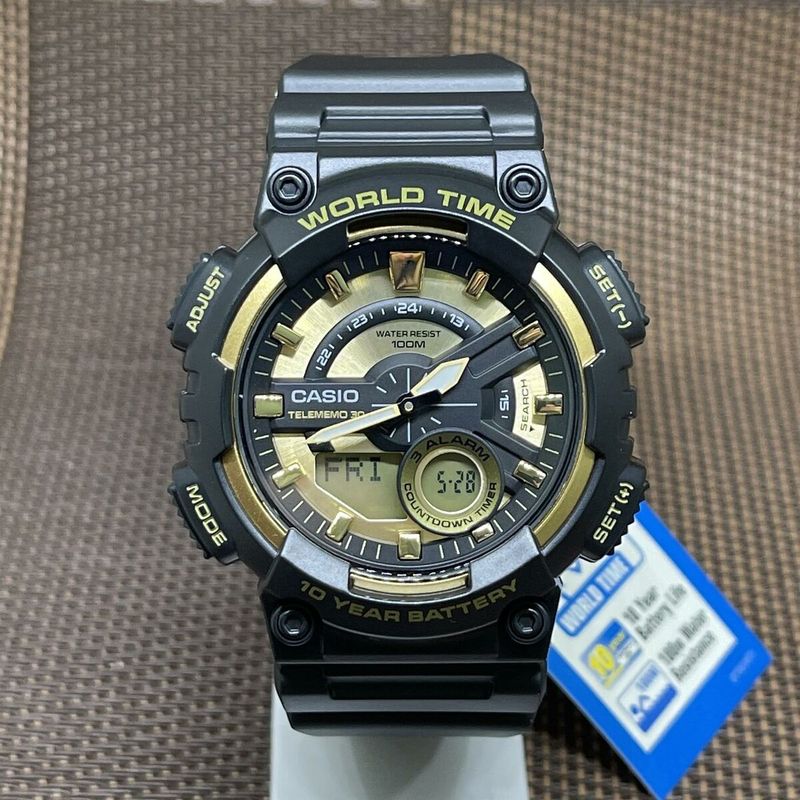 CASIO - RELOJ CASIO AEQ110BW-9AV HOMBRE ANALOGO DIGITAL WORLD TIME