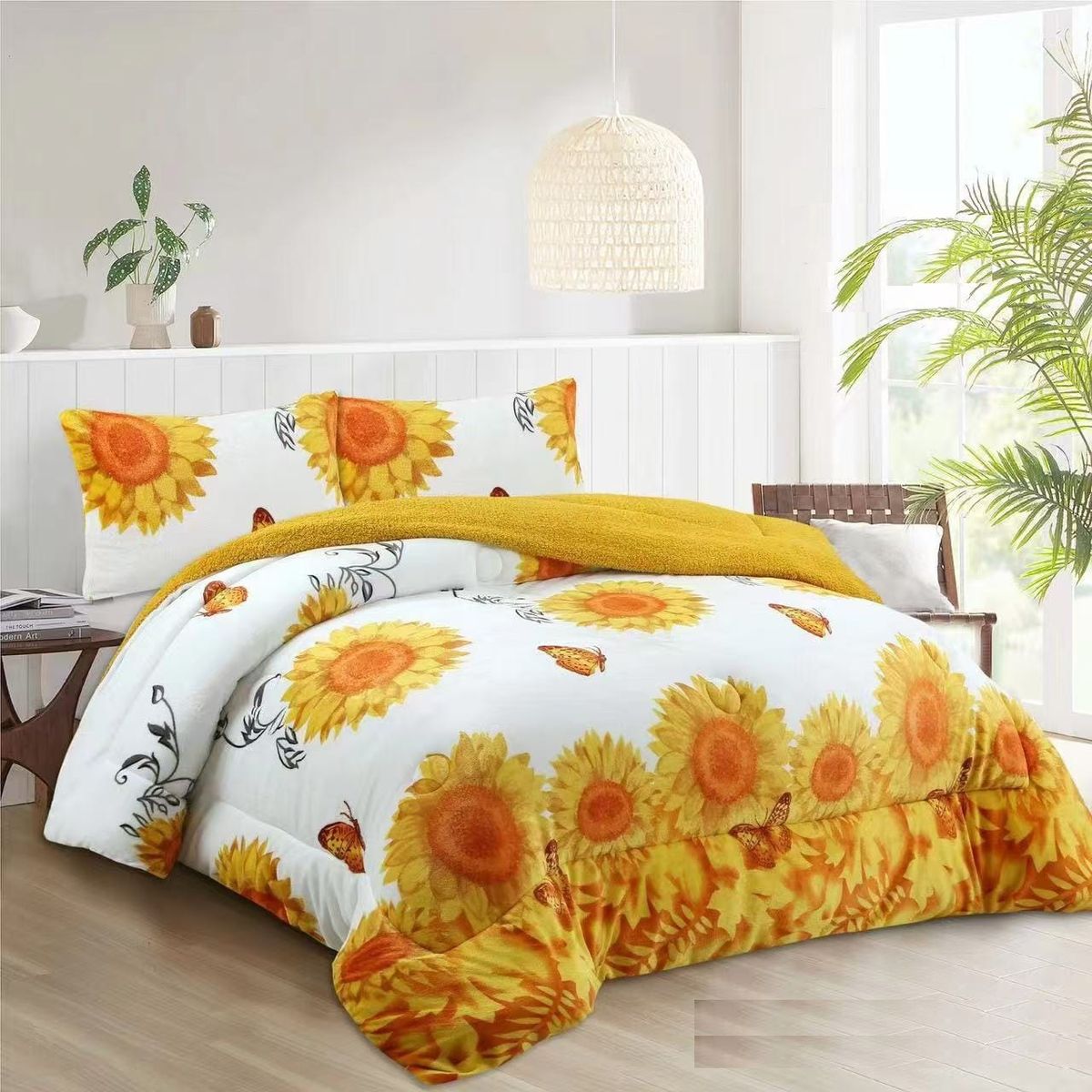 GENERICO - COBERTOR CON CHIPORRO AMARILLO GIRASOL 2 PLAZA TENG FEI