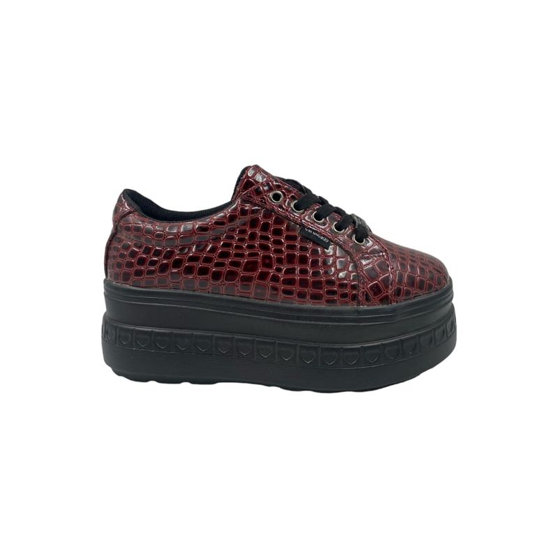 HERIEL - Zapatilla Burdeos Plataforma Mujer