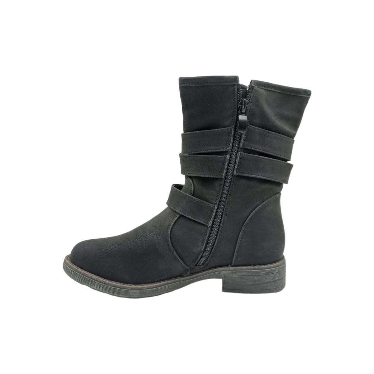 HERIEL - Bota Negra Taco Bajo Mujer