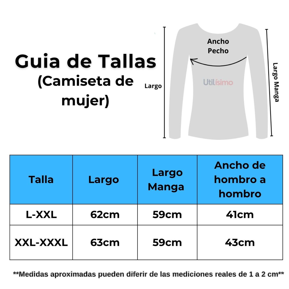 UTILISIMO - Camiseta Polar Manga Larga Primera Capa Mujer Polera Colores Surtidos
