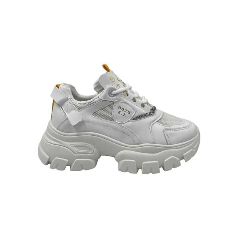 HERIEL - Zapatilla Blanca Plataforma Mujer