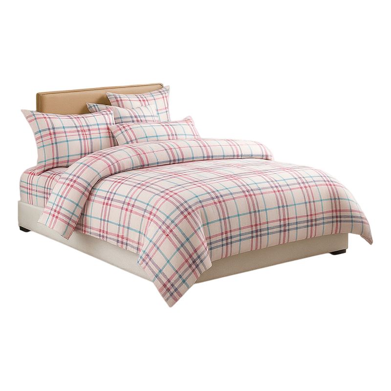 ALTERNATIVE - Conjunto De Sábanas 800 Hilos 15 Plz Diseño Cuadros Rosa 827
