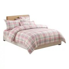 ALTERNATIVE - Conjunto De Sábanas 800 Hilos 15 Plz Diseño Cuadros Rosa 827