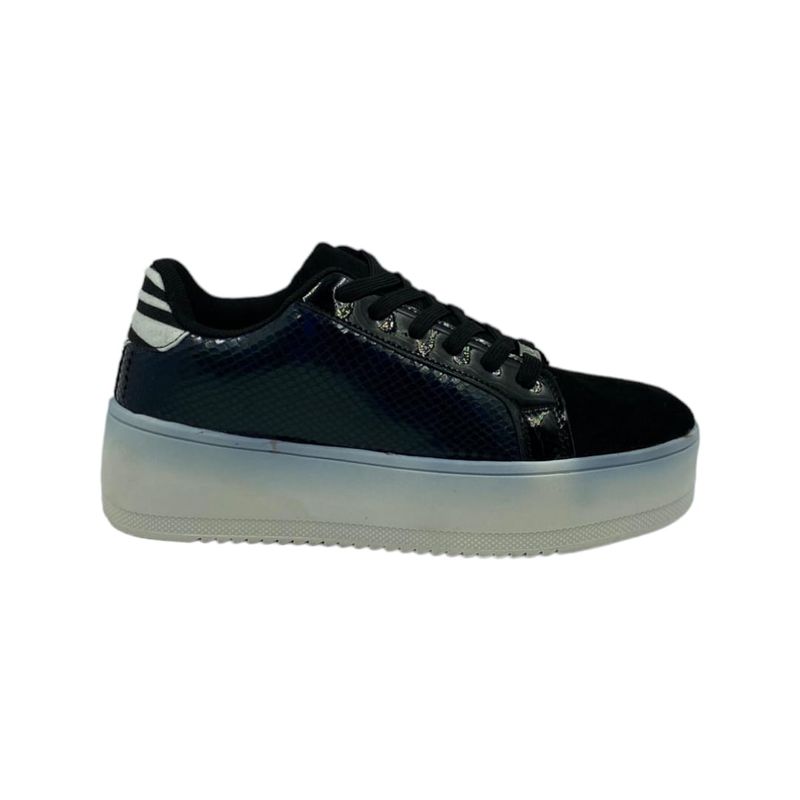 HERIEL - Zapatilla Negra Plataforma Mujer