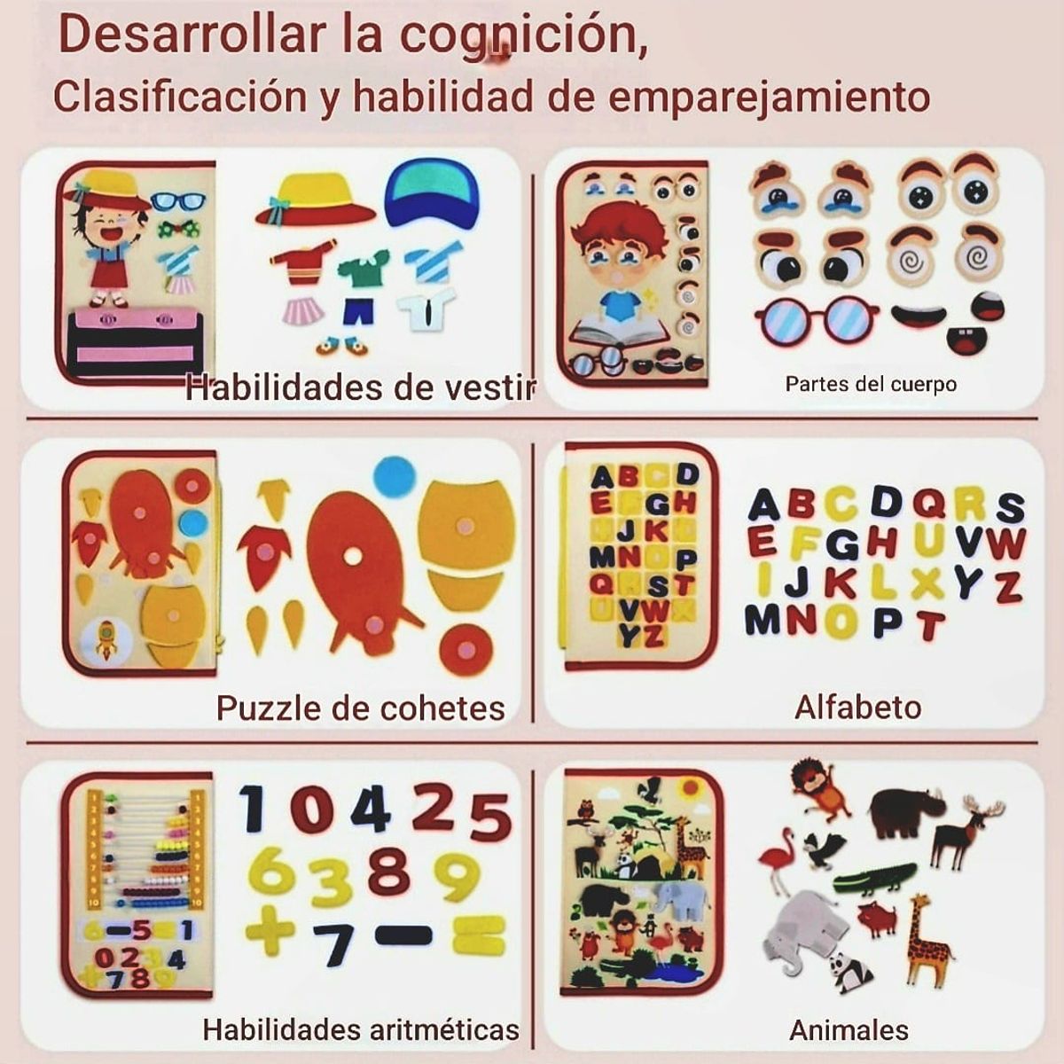 GENERICO - Juego Libro Para Estimulación Sensorial y Consecutiva