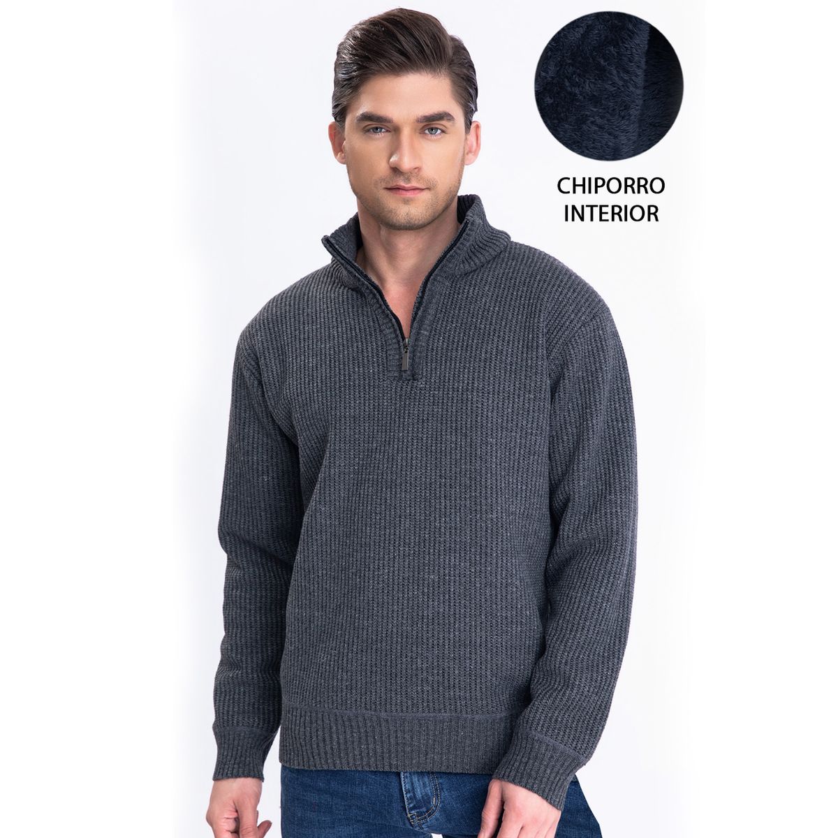 AGW - Sweater Chaleco Térmico Forrado Chiporro Mezcla Lana Hombre