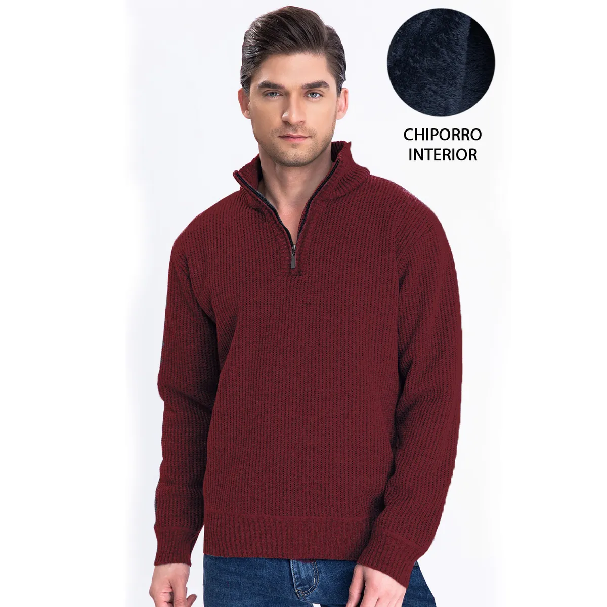 AGW - Sweater Chaleco Térmico Forrado Chiporro Mezcla Lana Hombre