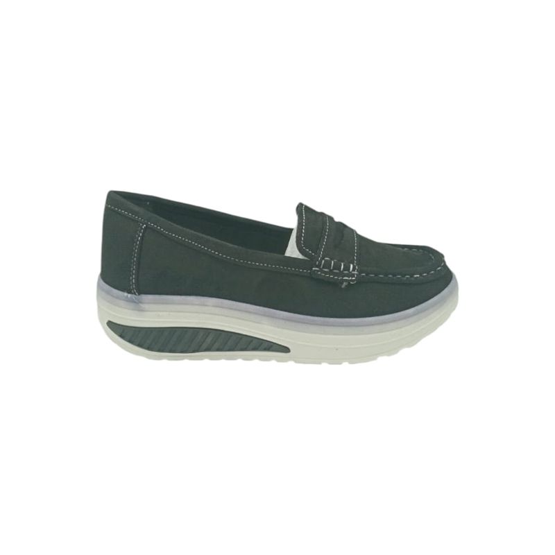 HERIEL - Mocasín Negro Plataforma Mujer