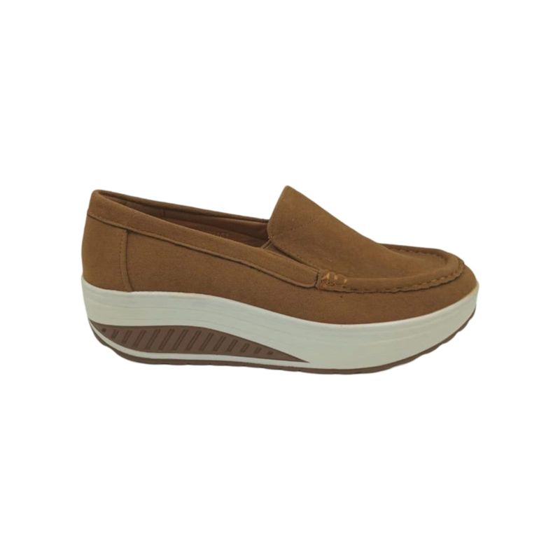 HERIEL - Mocasín Camel Plataforma Mujer